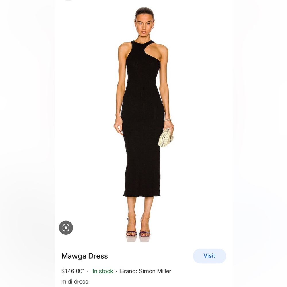 SIMON MILLER MAGWA DRESS BLACK SIZE SMALL